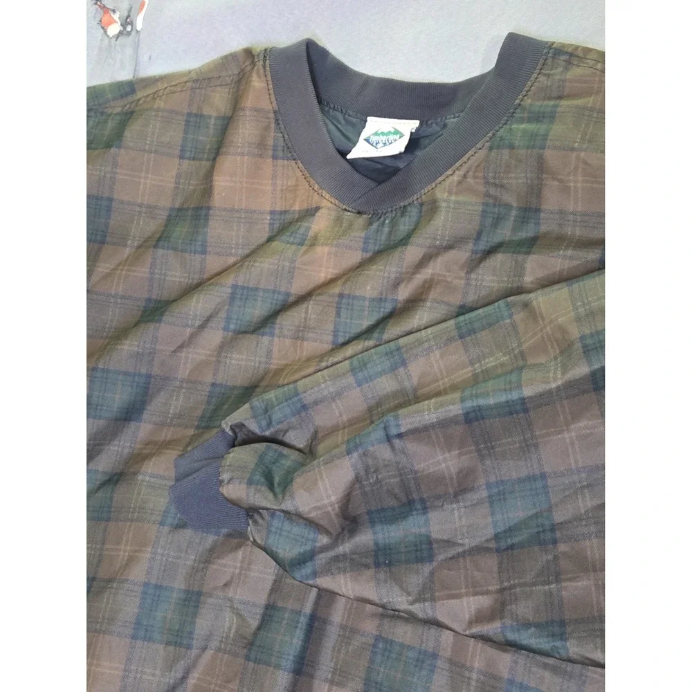 Vtg 90s Timberline Colorado Windshirt Mens XXL Plaid Pullover Jacket USA Made